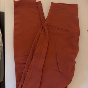 Lululemon Athletica Orange High-Waist Leggings